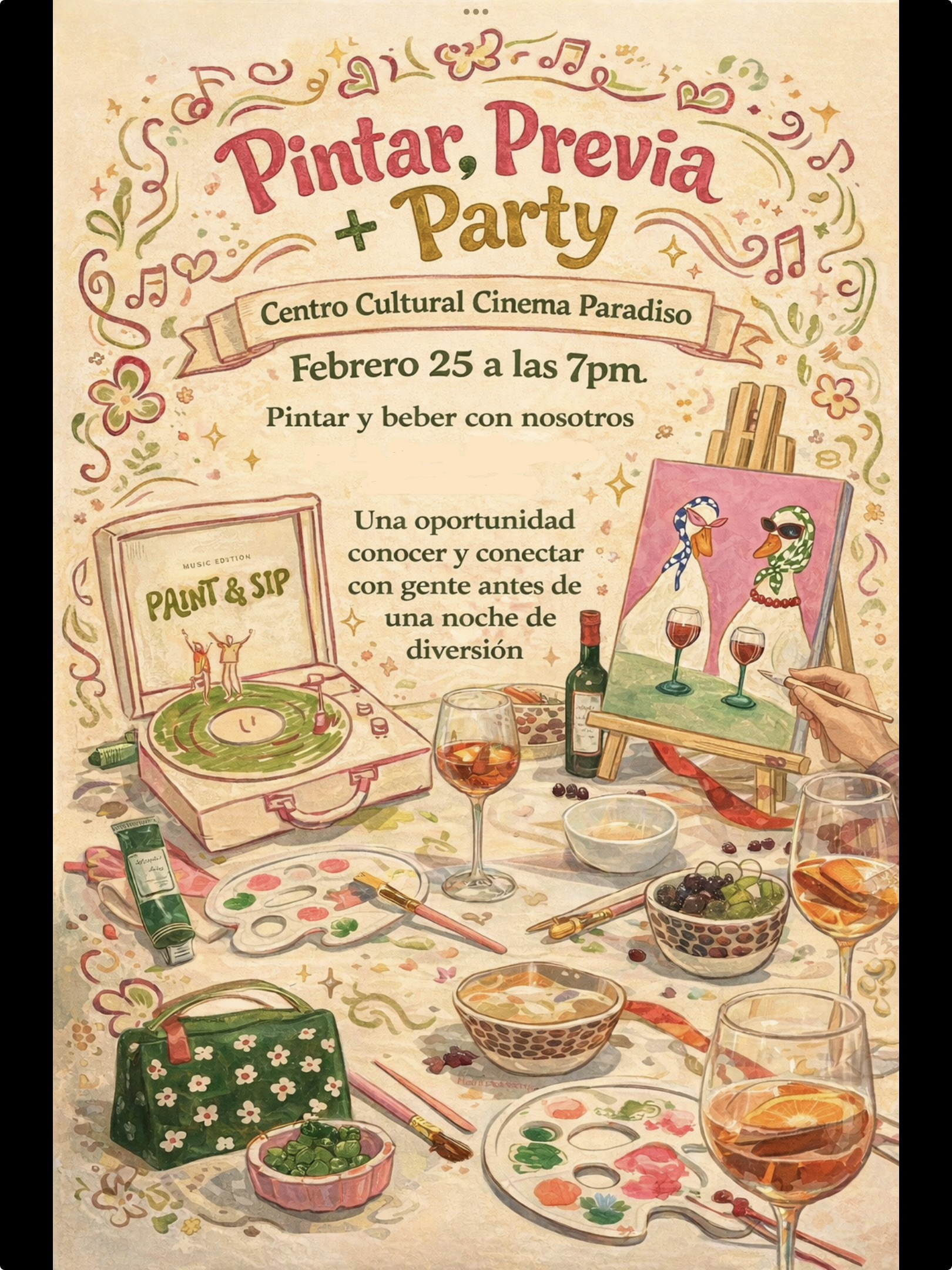 Paint and Sip Poster